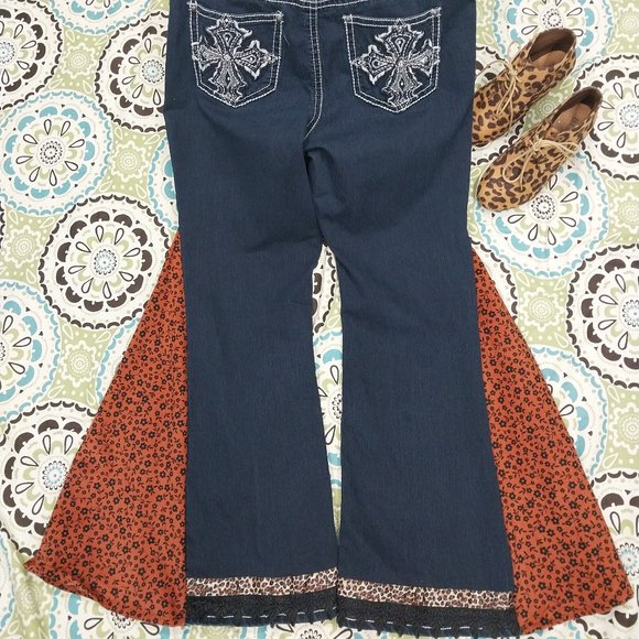 2632 Size 16New Directions Stretch Upcycled Bell-Bottoms. - Picture 2 of 5